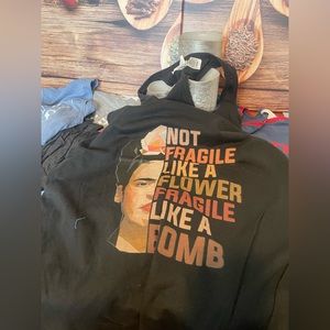 NWT Racerback Tank Top Black Sz XXL Not Fragile Like a Flower Frida Kahlo